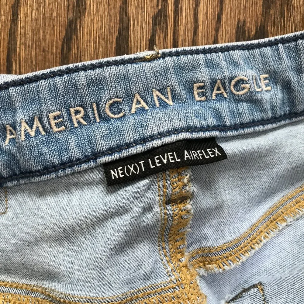 American Eagle Jeans Mens 26x28 Next Level Airflex Slim Mid Rise Light Wash‎